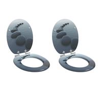 vidaXL Sedile per toilette con chiusura morbida 2 pz Grigio 44 x 38 cm
