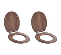 vidaXL Sedile per toilette con chiusura morbida 2 pz Marrone
