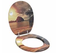 vidaXL Sedile per toilette con chiusura morbida Arancione 44 x 38 cm