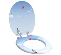 vidaXL Sedile per toilette con chiusura morbida Blu 44 x 38 cm