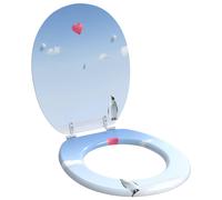 vidaXL Sedile per toilette con chiusura morbida Blu 44 x 38 cm