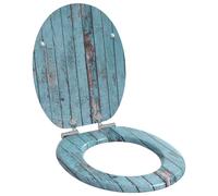 vidaXL Sedile per toilette con chiusura morbida Blu 44 x 38 cm