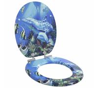 vidaXL Sedile per toilette con chiusura morbida Blu 44 x 38 cm