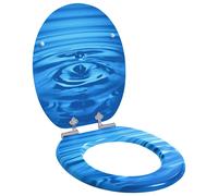 vidaXL Sedile per toilette con chiusura morbida Goccia blu 44 x 38 cm