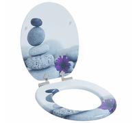 vidaXL Sedile per toilette con chiusura morbida Grigio 44 x 38 cm