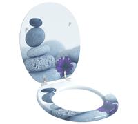 vidaXL Sedile per toilette con chiusura morbida Grigio 44 x 38 cm