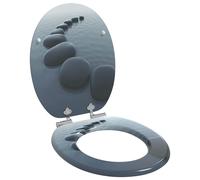 vidaXL Sedile per toilette con chiusura morbida Grigio 44 x 38 cm