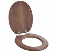 vidaXL Sedile per toilette con chiusura morbida Marrone 44 x 38 cm