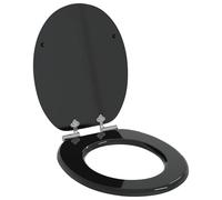 vidaXL Sedile per toilette con chiusura morbida Nero 44 x 38 cm
