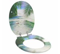 vidaXL Sedile per toilette con chiusura morbida Verde 44 x 38 cm