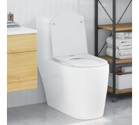 vidaXL Sedile per Toilette con Chiusura Rapida e Soft Close in Duroplast Bianco
