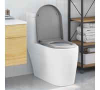 vidaXL Sedile per Toilette con Rilascio Rapido e Soft Close Duroplast Grigio di
