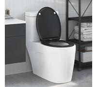 vidaXL Sedile per WC con rilascio rapido e chiusura morbida in Duroplast Nero