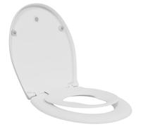 vidaXL Sedile per WC rotondo standard in Duroplast con cerniere in acciaio inox Top Fix Design Moderno per uso interno Finitura bianca liscia Accessorio per bagno confortevole e durevole