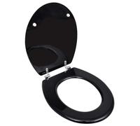 vidaXL Sedile WC in MDF con Coperchio Design Semplice Nero