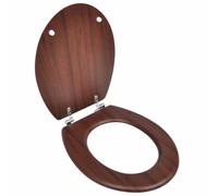 vidaXL Sedile WC MDF con Coperchio Design Semplice Marrone