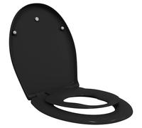 vidaXL Sedile WC Ovale Moderno Nero | Duroplast Resistente alle Macchie Rilascio Rapido Dimensione Standard Attrezzature Bagno Accessori Interni