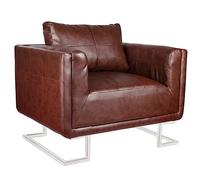vidaXL Seggiola Cubo in Similpelle Marrone Cromo e Legno Poltrona Cabriolet