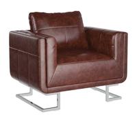 vidaXL Seggiola Cubo in Similpelle Marrone Cromo e Legno Poltrona Cabriolet