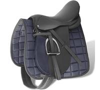 vidaXL Sella da equitazione 5 in 1 in vera pelle 44,5 cm 18 cm sedile nero