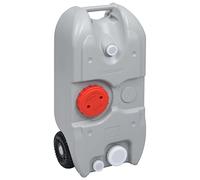vidaXL Serbatoio d'Acqua con Ruote per Campeggio Contenitore per Acqua a Rotelle Cisterna per Liquidi Mobile Tanica con Ruote 40 L Grigio