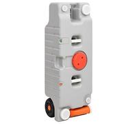 vidaXL Serbatoio di Acqua con Ruote per Campeggio 75 L Grigio, Serbatoio Acqua plastica, Serbatoio Acqua Ampio, Serbatoio Acqua Portatile