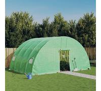 vidaXL Serra con struttura in acciaio verde 24 m² 6x4x2,85 m