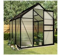 AX Serra 1.9x1.9x1.32m Tetto Grondaie Ventilata Antracite Giardinaggio New 48215