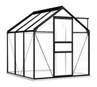 vidaXL Serra con Telaio Base in Alluminio Struttura per Piante Riparo per Ortaggi Protezione Accessori per il Giardinaggio Antracite 3,61 m²