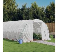 vidaXL Serra con Telaio in Acciaio Bianco 36 m² 12x3x2 m