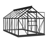 vidaXL Serra in Vetro Antracite 155x298x191 cm con Telaio in Alluminio