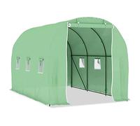 vidaXL Serra Vivaio Orto Giardinaggio Riparo per Piante Frutteto Domestico Aiuola Arredo Struttura Tunnel Giardino in Acciaio 3,43x2x2 m