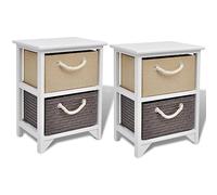 vidaXL Set 2 Comodini Mobiletto con 2 Cassetti Camera da Letto Rustico in Legno