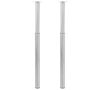 vidaXL Gambe Telescopiche Tavolo 2 pz Nichel Spazzolato 710 mm-1100 mm