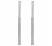 vidaXL Gambe Telescopiche Tavolo 2 pz Nichel Spazzolato 710 mm-1100 mm