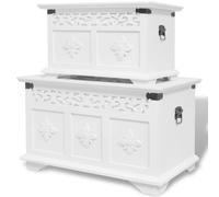 VidaXL Set 2 Pezzi Cassapanche Bianche