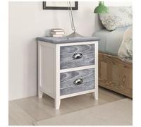vidaXL Comodini Set 2 pz con 2 Cassetti Grigio e Bianco