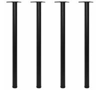 vidaXL Set 4 Gambe per Tavolo Nere Regolabili con Staffe Triangolari 1100 mm