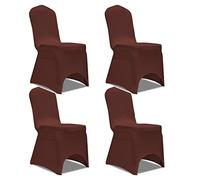vidaXL Set 4 pz Coprisedia Vestisedia Fodera Elastica per Sedie Marrone