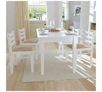Vidaxl - Set 4 Pz Sedia Da Tavola Quadrata In Legno Bianca