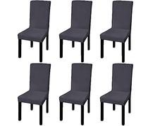 vidaXL Set 6 pz Coprisedia Vestisedia Fodera Elastica per Sedie Casa Antracite