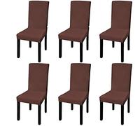 vidaXL Set 6 pz Coprisedia Vestisedia Fodera Elastica per Sedie Casa Marrone