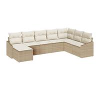 vidaXL Set angolare da Giardino 8 Pezzi con Cuscini Beige in Rattan Sintetico, Perfetto per 5 Persone. È Resistente alle intemperie e ha Un Design Moderno, Ideale per balconi e patii. Arredamento EST
