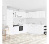 vidaXL Set Armadi da Cucina 14 pz Lyon Bianco in Truciolato