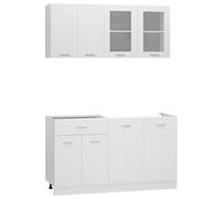 vidaXL Set Armadi da Cucina 4 pz Bianco in Truciolato