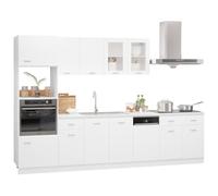 vidaXL Set Armadi da Cucina 7 pz Mobili Arredi Interni Casa Eleganti Salvaspazio con Ripiani Scaffali Stoccaggio Robusti Bianco in Truciolato