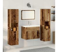 vidaXL Set Arredo Bagno 5 Pezzi Legno Invecchiato