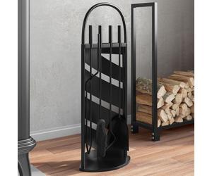 vidaXL Set Attrezzi per Caminetto 5 pz 23x15x66 cm in Acciaio