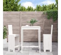 vidaXL Set Bar da Giardino 3 pz Bianco in Legno Massello di Pino