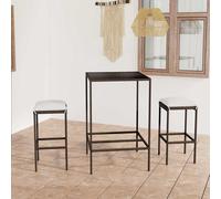 vidaXL Set Bar da Giardino 3 pz con Cuscini Polyrattan Marrone
